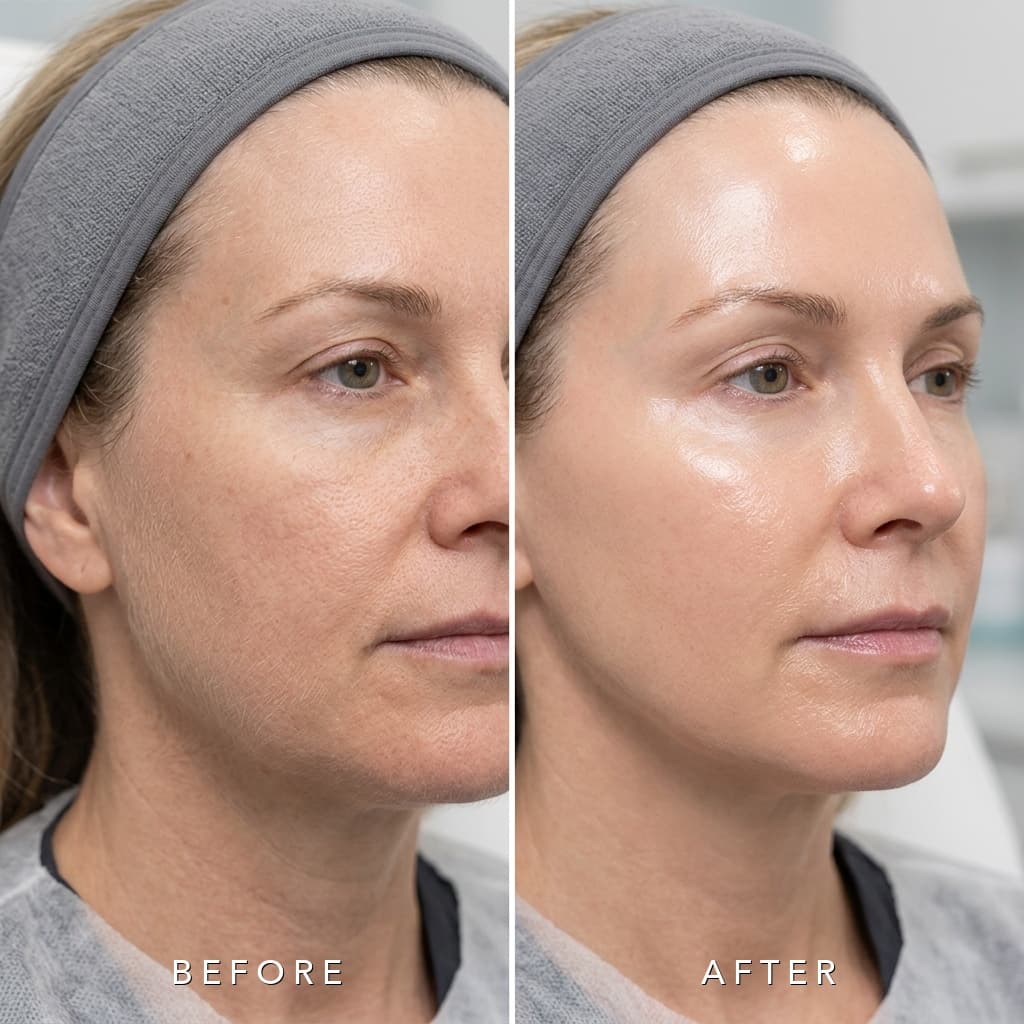 Dermaplaning Peach Fuzz and Dead Skin Removal Before and After Charlottesville VA