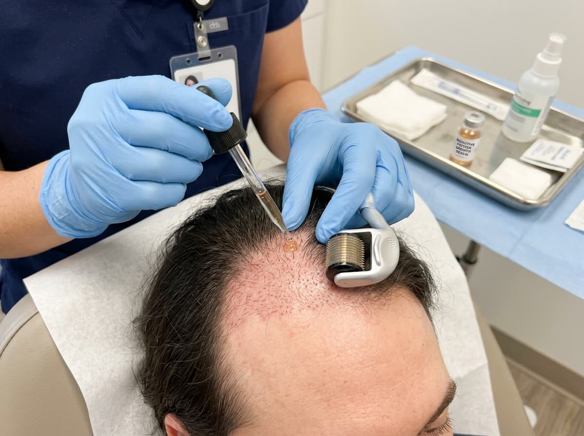 Scalp micro-needling and growth factor application for hair follicle restoration