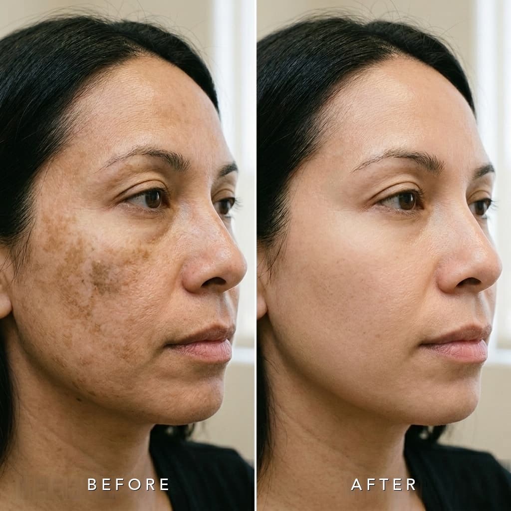 Chemical Peel Melasma and Hyperpigmentation Clearance Before and After