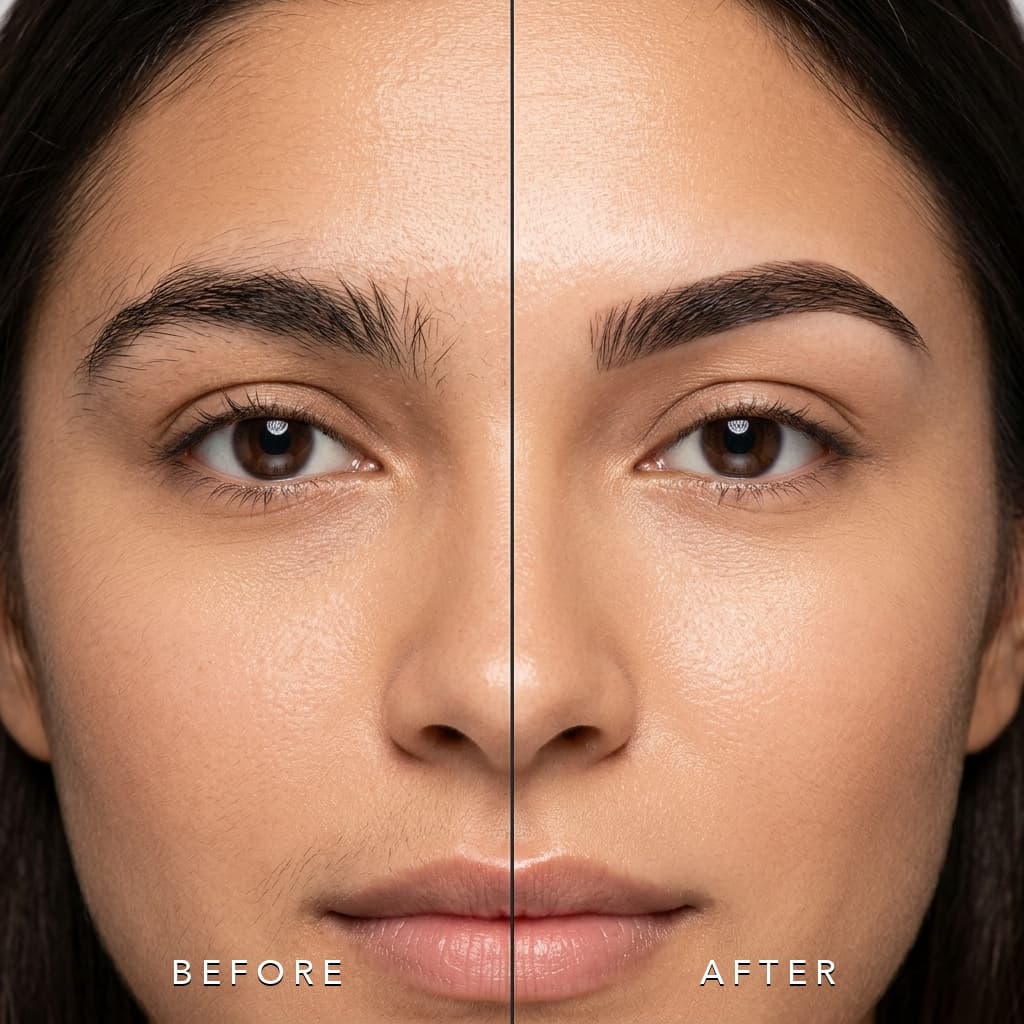 Facial Brow and Upper Lip Hair Removal Before and After Charlottesville VA